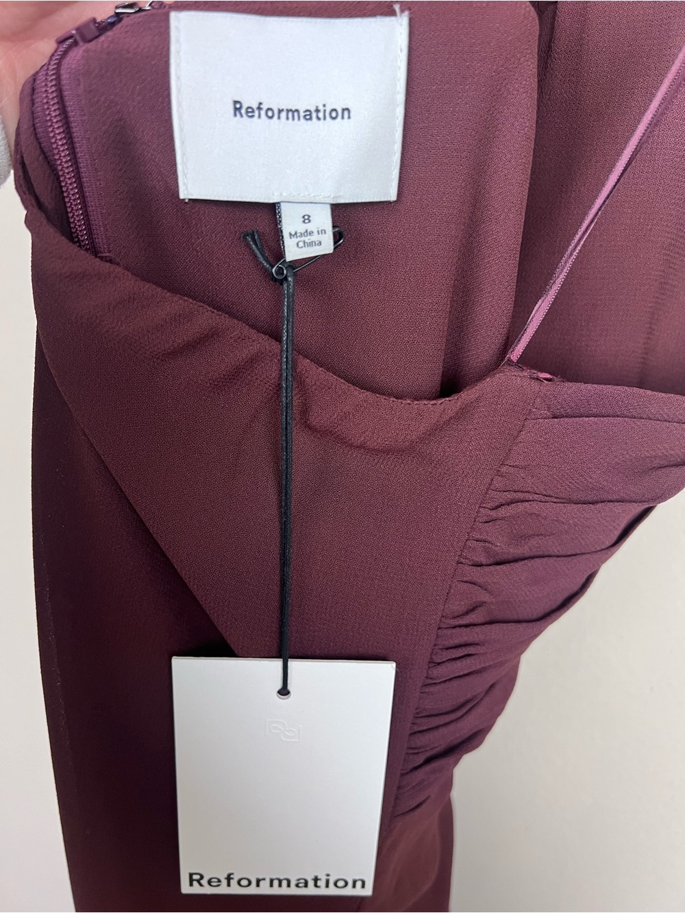REFORMATION Cari Maxi Dress In Mahogany Wrap Halter Women’s 8 - Picture 9 of 16